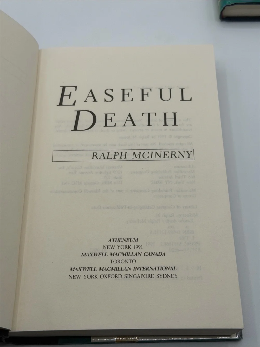 Lot of 3 Ralph McInerny Hardcover Books Mom & Dead/Easeful Death/Infra Dig